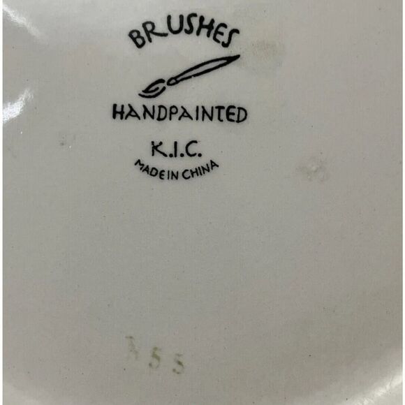 Brushes Hand Painted K.I.C. Dinner Plate - Ocean Fish Starfish - Blue / Green x2 - Picture 4 of 12